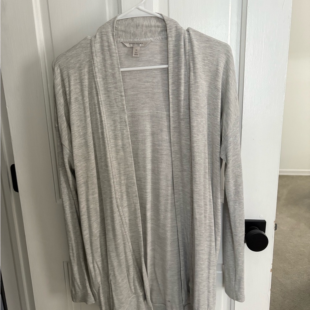 Banana Republic Grey Women's Open Front Knit Cardigan
